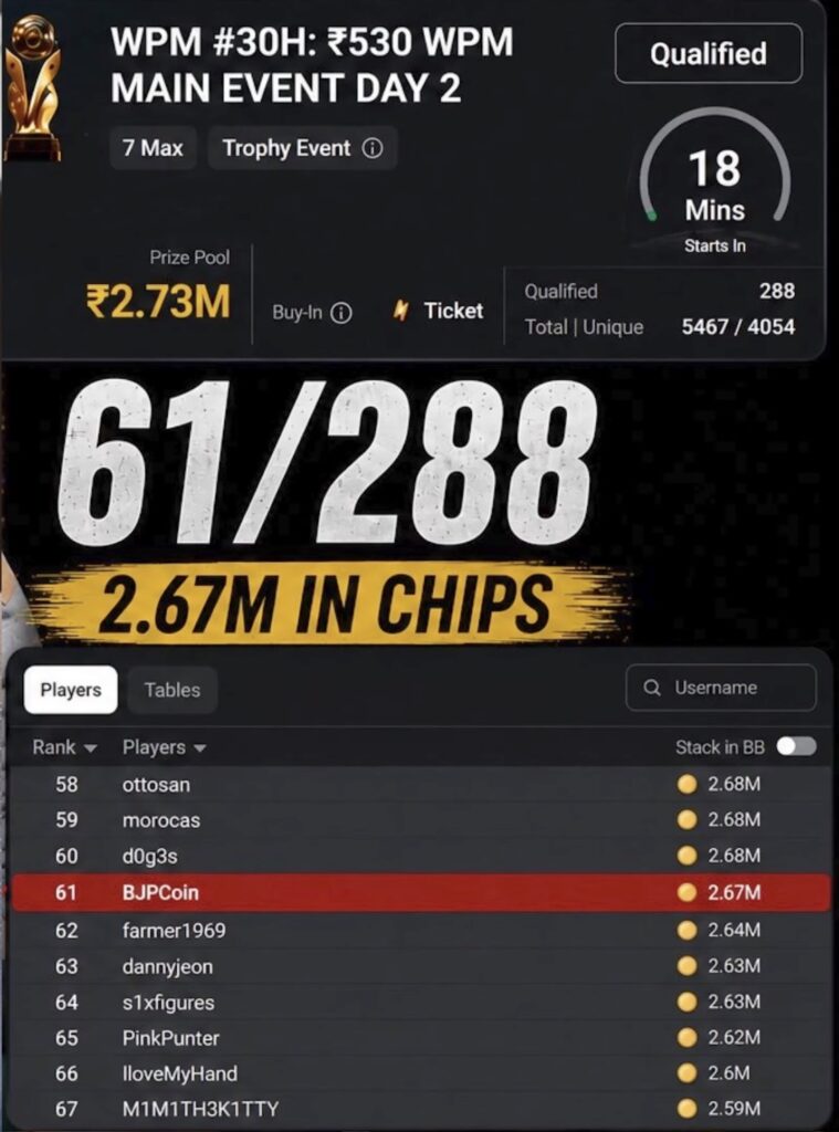 BJP Bobby James Poker WSOP Las Vegas Vlog 2026 - Episode 2 - Live mobile im World Poker Masters WPM Main Event Day 2