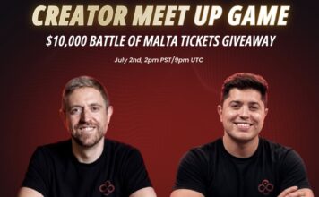 Andrew Neeme & Mariano verschenken $10k an BoM-Tickets im Creator Meet Up Game am Donnerstag! CoinPoker Creator Meet Up Game - 2026-07-02 - Andrew Neeme + Mariano - 10000 Battle of Malta BoM Tickets - CROP