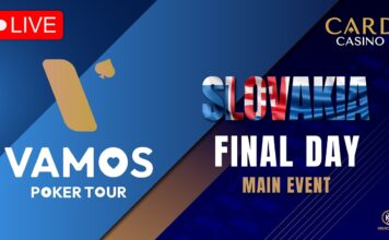 Montag ab 16:30 Uhr – Finale des €350 Vamos Poker Tour NLH Main Event aus dem Card Casino SK!