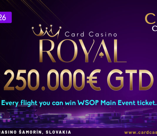 Das „Royal“ lockt mit €250.000 gtd. ins Card Casino Samorin!