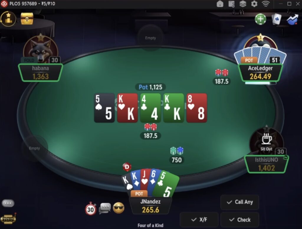 5-Card PLO PLO5 - Quads