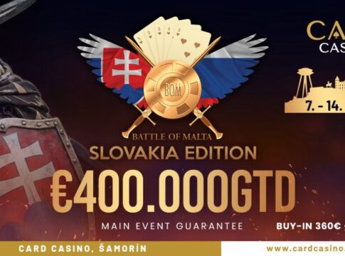 Card Casino SK – Battle of Malta erstmals im Card Casino Šamorín!