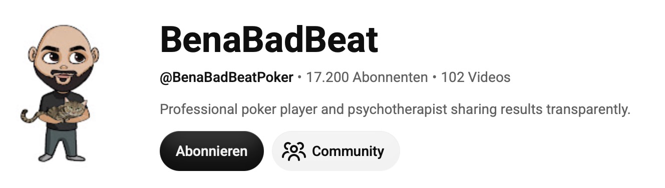 BenaBadBeatPoker YouTube Channel Kanal