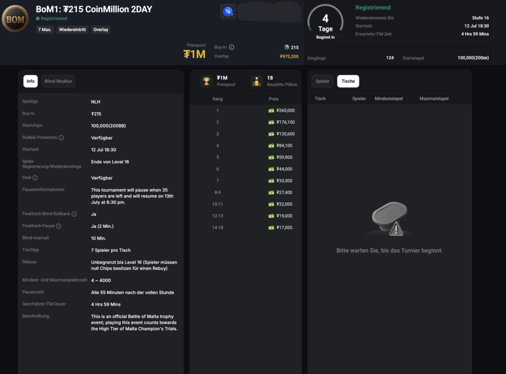 CoinMillion Battle of Malta Online Series