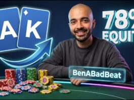 CoinPoker BenABadBeat - Ace King like a Pro 78 Equity
