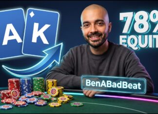 Wie spiele ich eigentlich Anna Kurnikova? Ace-King like a Pro – im Video von BenABadbeat CoinPoker BenABadBeat - Ace King like a Pro 78 Equity