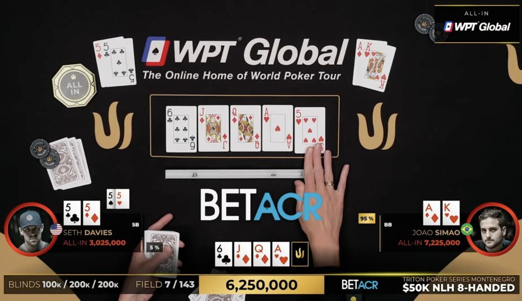 Seth Davies Triton Poker SHRS YouTube Video - 2 Outer