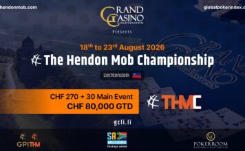 The Hendon Mob Championship im GCLI mit CHF 80.000 GTD allein nur im Main Event!