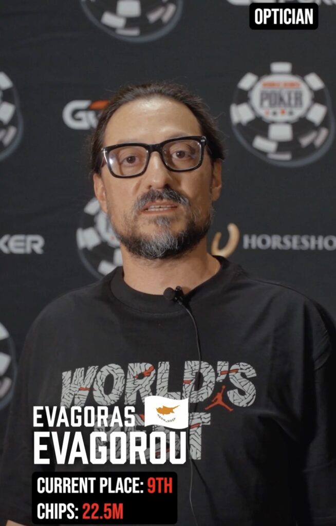 WSOP 2026 Main Event Final Table - Evagoras Evagorou CYP