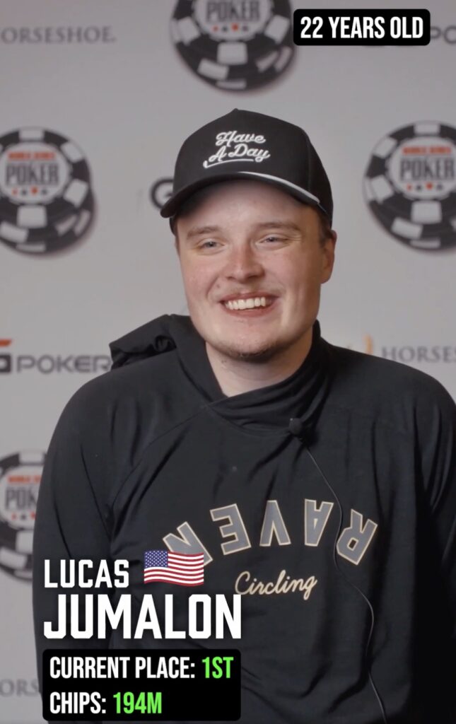 WSOP 2026 Main Event Final Table - Lucas Jumalon USA