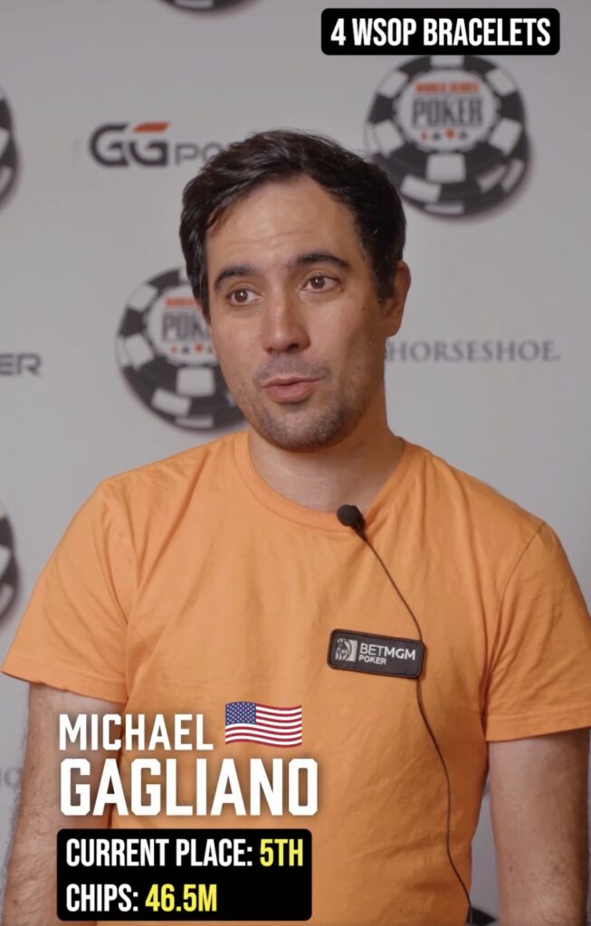 WSOP 2026 Main Event Final Table - Michael Gagliano USA