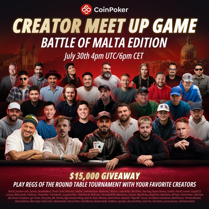 CoinPoker Creator Meet Up Game - Regs of the Round Table BoM Battle of Malta Online Series
