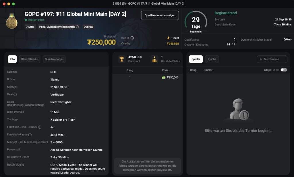 CoinPoker GOPC Global Mini Main 11