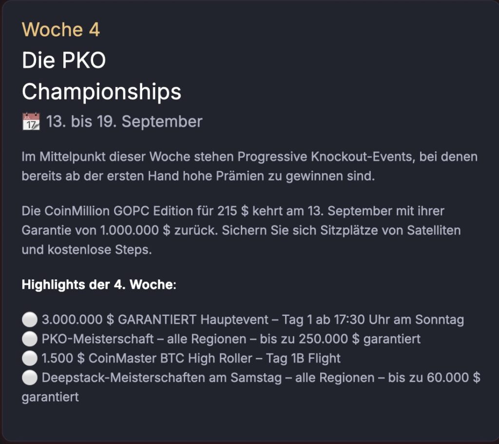 CoinPoker GOPC Global Online Poker Championship - Week 4