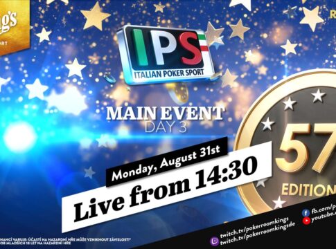 Montag ab 14:30 Uhr – Tag 3 der €380 Italian Poker Sport (IPS) Main Event aus dem King’s!