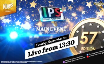Dienstag ab 13:30 Uhr – Finale der €380 Italian Poker Sport (IPS) Main Event aus dem King’s!
