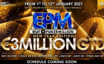 Euro Poker Million (EPM) mit €3.000.000 GTD gleich zweimal 2027 im King’s!