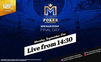 Montag ab 14:30 Uhr – Finale des €250 King’s Million European Championship Mini Main Event!