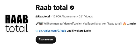 Raab total YouTube Kanal