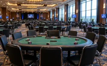 2 Millionen Euro im Main Event des WSOP Super Circuit Leerer Poker-Turniersaal im King’s Resort Rozvadov vor dem WSOP Super Circuit Main Event