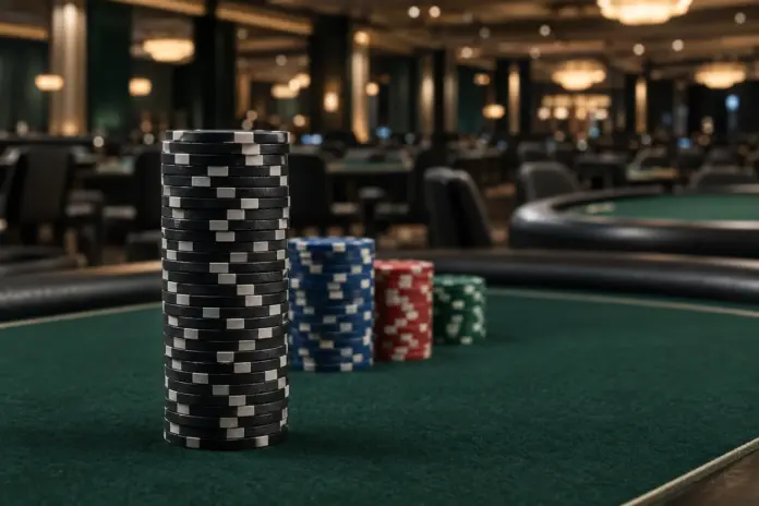 jakovljevic-uebernimmt-fuehrung-super-main-event-gpt Pokerchipstapel im Fokus bei einem großen Live-Pokerturnier