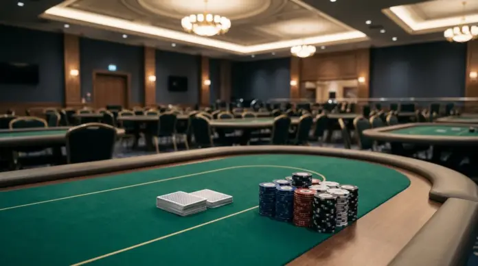 rozvadov-zwei-poker-events-55-millionen-garantie Pokerturnier-Tisch mit Chips im Casino als Symbol für die großen Events in Rozvadov