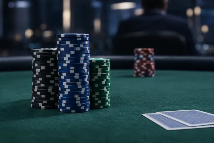 van-de-linde-erreicht-tag-2-dutch-poker-masters Pokerchips auf einem Turniertisch stehen sinnbildlich für den Einzug in Tag 2 der Dutch Poker Masters.