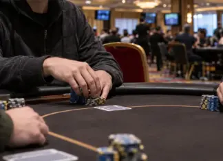 Zwei Side-Event-Siege für De Velde und Schwertfeger Pokerturnier im King’s Resort mit Spielern und Chips an einem Side-Event-Tisch